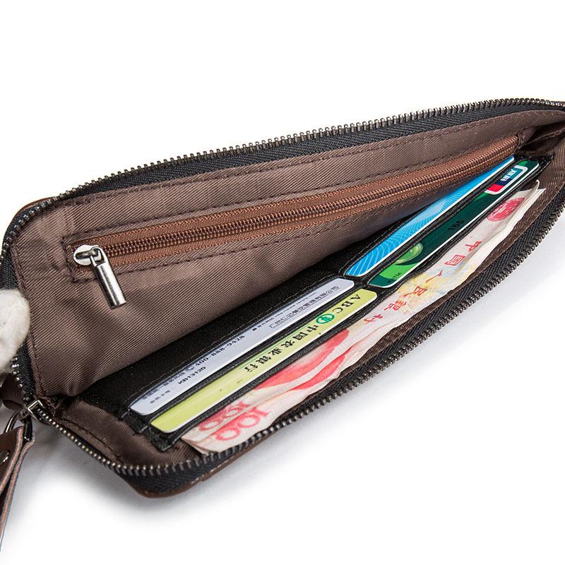 Business Long Wallet Men Anti-theft Multi-function Zipper PU Wallet Card Package Clutch Coin Bag