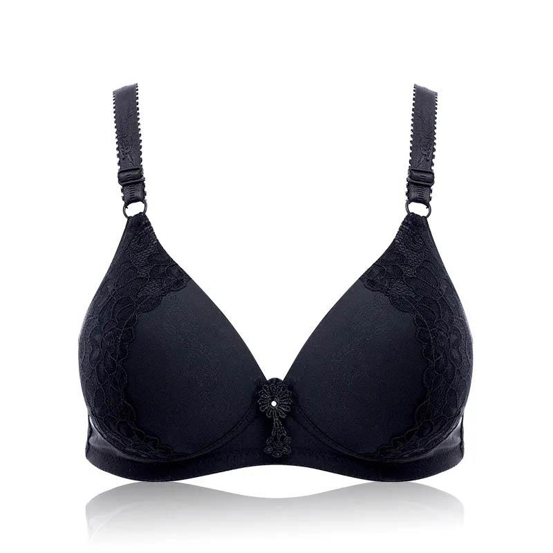 Large Size Thin Breathable No Steel Ring Bra Gathering Comfortable Simple Lace Design Fashion Sexy Ladies Bra