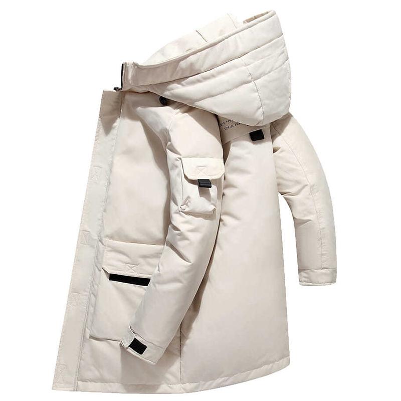 Thick Down Jacket Men's Mid-length Winter Korean Version of The Trend of Black Warm Casual Clothes for Men