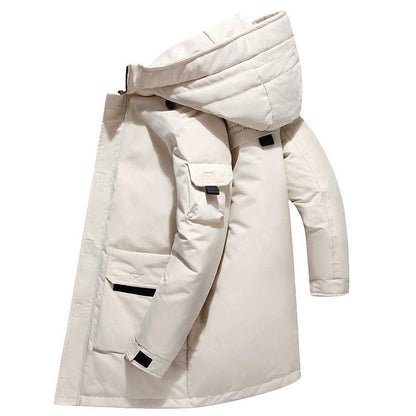 Thick Down Jacket Men's Mid-length Winter Korean Version of The Trend of Black Warm Casual Clothes for Men