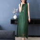 Summer Plus Size Real Quality Silky Dress Comfortable Loose Slim Sleeveless Vest Long Dress