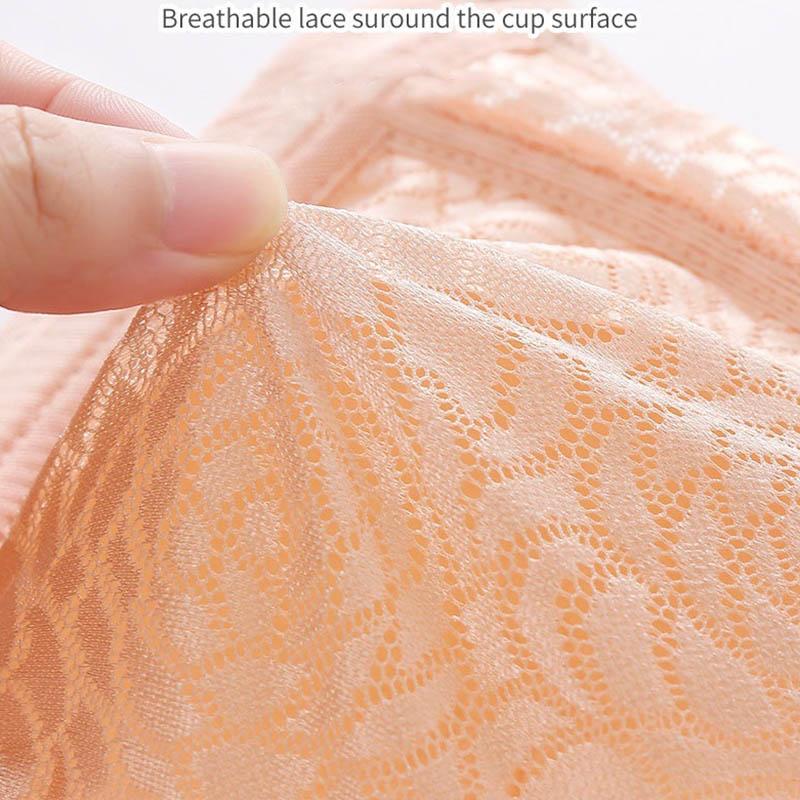Ladies Anti-Smoke Tube Top No Steel Rings Gathering Non-Slip Adjustable Smooth Embroidered Jacquard Back Three-Row Buckle Soft Breathable Bra