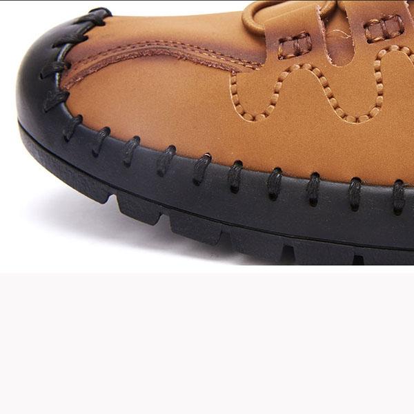 Men's Cowhide Leather Shoes Breathable Non-slip Wear-resistant Driving Shoes High-quality Hand Stitched Trendy All-match Sports Pedal Shoes