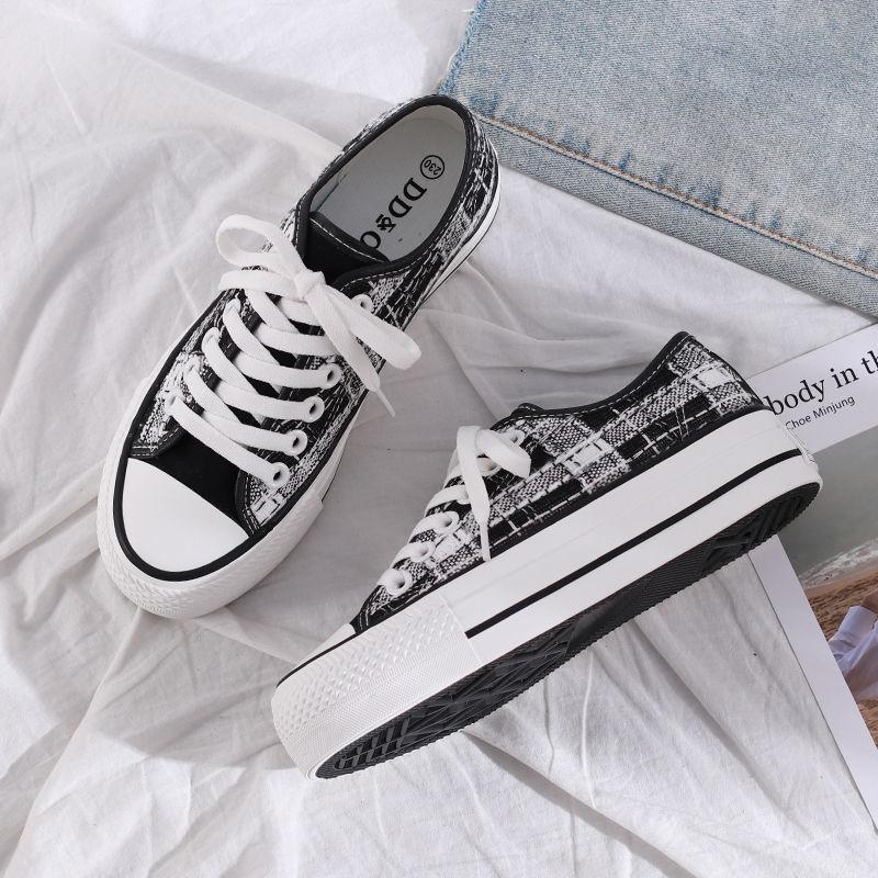 Harajuku Style White Shoes Women All-match Spring Canvas Shoes Women's Shoes Casual Light Shoes Women