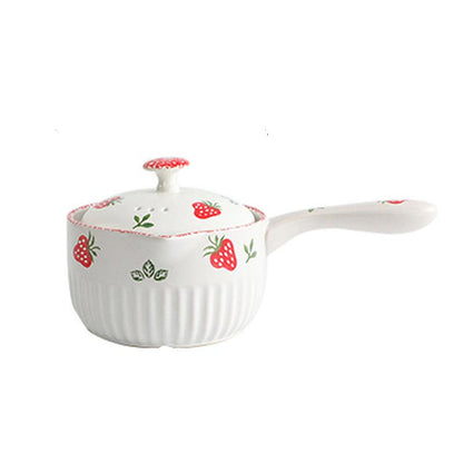 Ceramic Small Milk Pot, Instant Noodle Pot, Small Boiling Pot, Milk, Cute Baby Food Supplement Pot, Small Pot, Household Noodle Casserole