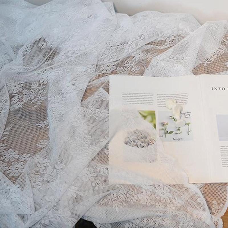 French Retro Mesh Hollow White Lace Rose Tablecloth Picnic Cloth Coffee Table Posing Background Cloth Multifunctional Cover Cloth