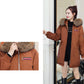 Women's Solid Color Embroidered Down Jacket Mid-length Korean Style Loose Thick Coat Warm Cotton Coat Large Fur Collar Winter Quilted Jacket