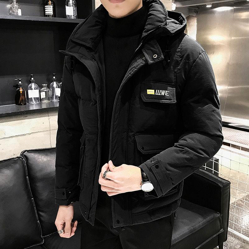 Winter Men's Tooling Cotton-padded Jacket Korean Version of The Trendy Brand Winter Loose Plus Size Padded Jacket Thick Hooded Padded Jacket