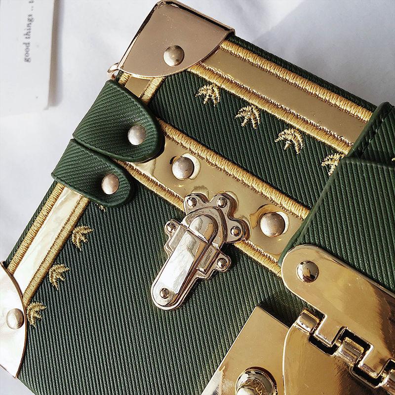 Box Bag Crossbody Bags Women Casual Clutch Purse Shoulder Clasp Closure Adjustable Belt Retro Rectangular Bag