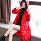 Women's Mid-length Fashion Trend Winter Over-the-knee Hooded Thick Slim-fit Padded Jacket