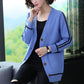 Spring and Autumn All-match Jacket Striped Pattern Mid-length Sweater Fashion Simple Style Female Top