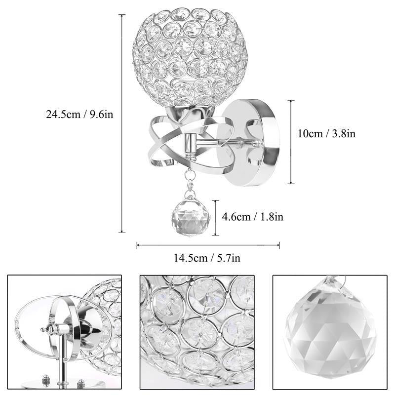 LED Crystal Wall lamp Wall  Light Creative Bedroom Bedside Wall Lamp Crystal Lights Gold/Sliver