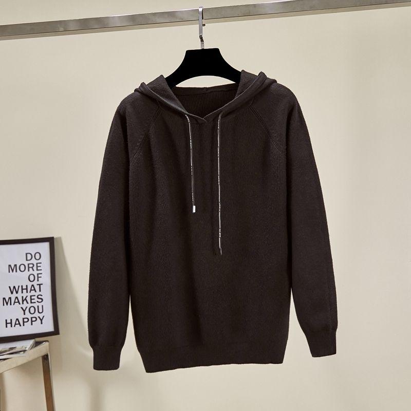 Pofulove Pullover Sweater New Lazy Sweater Short Coat Women Hooded Sweater Women Korean Loose