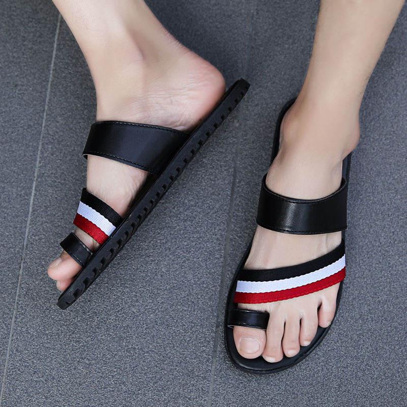 Size39-44 Summer Men Sandals Comfortable Non-slip Deodorant Rubber Letter Beach Slippers White Drag Flip Flops Casual Outdoor Slippers