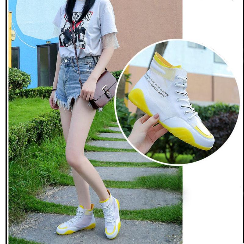 Shoes Women's Trendy Shoes Summer High-top Shoes Breathable Gauze Mesh Canvas Jelly Shoes Net Shoes