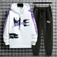 Spring & Fall Men Pullover and Pants Suit Campus Clothing Hooded Sweater Casual Loose Sports Suit