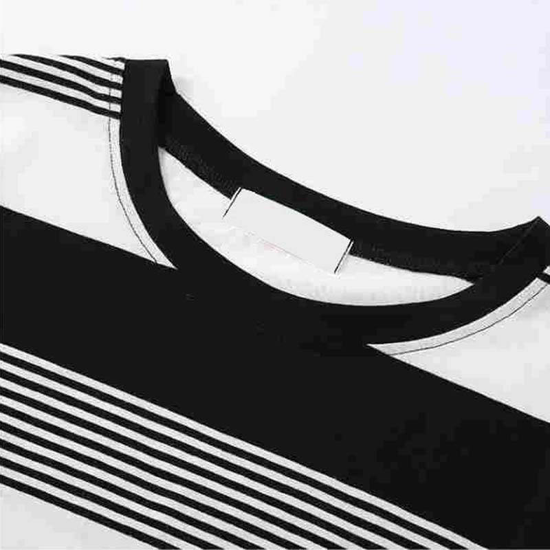 Mom Spring and Autumn Long Sleeve T-Shirt Loose Striped Top Short Casual Bottoming Shirt