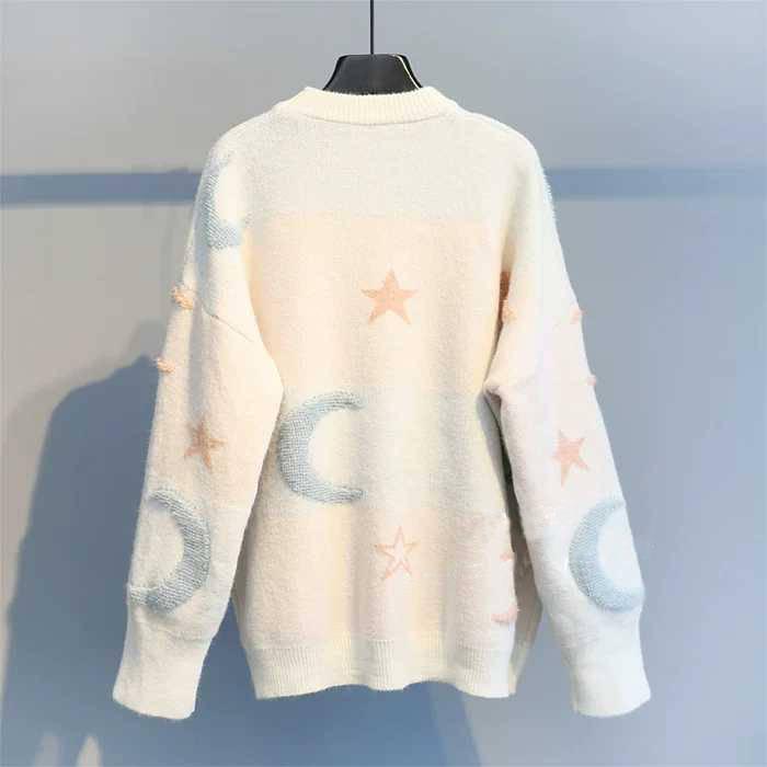 Sweater Women Autumn and Winter Loose Round Neck Long Sleeved Pullover Knitted Sweater