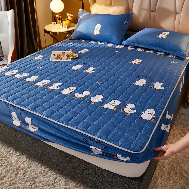 Thickened Mattress Cover Quilted Bed Sheet Cover Single and Double Skin-friendly Breathable Mattress Dust Cover Simmons Protective Cover