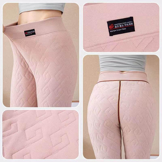 Thermal Pants Women's Inner Wear High-waist Tight-fitting Cotton Wool Pants Ladies Long Trousers Seamless Plus Velvet Silk Leggings Autumn and Winter