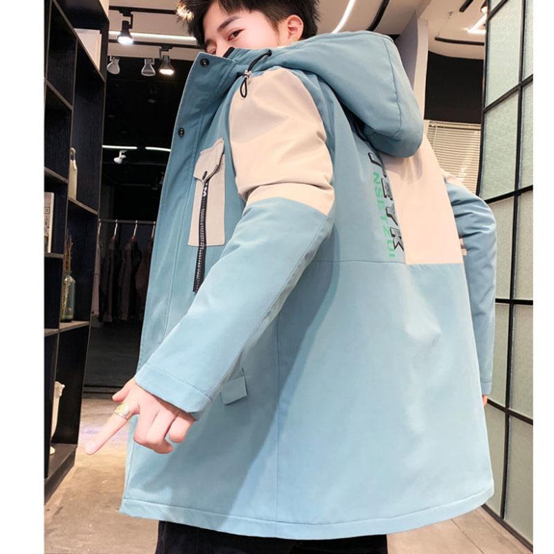 Campus Trend Windbreaker Men Hooded Coat Casual Loose Jacket Comfortable Top for Young Students