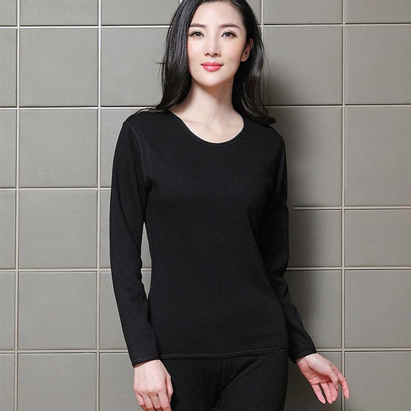 Autumn and Winter Gold Warm Velvet Women's Plus Velvet Thick Thermal Storage Knee Pad Thermal Underwear Set