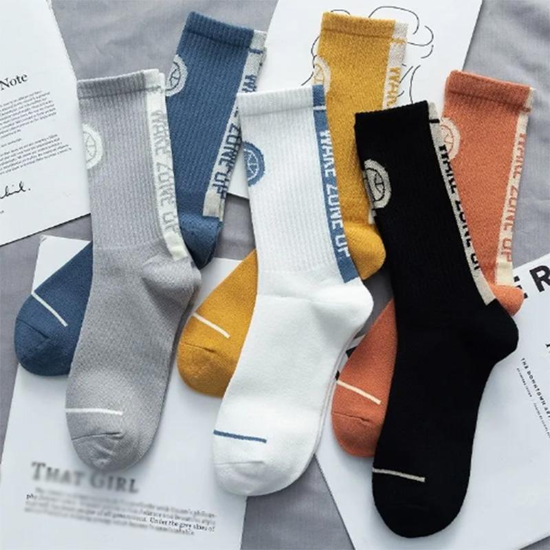 Basketball Socks Men's Spring and Summer Models Ins Trend All-match Mid-tube Socks Deodorant Sweat-absorbing Sports High-top Stockings