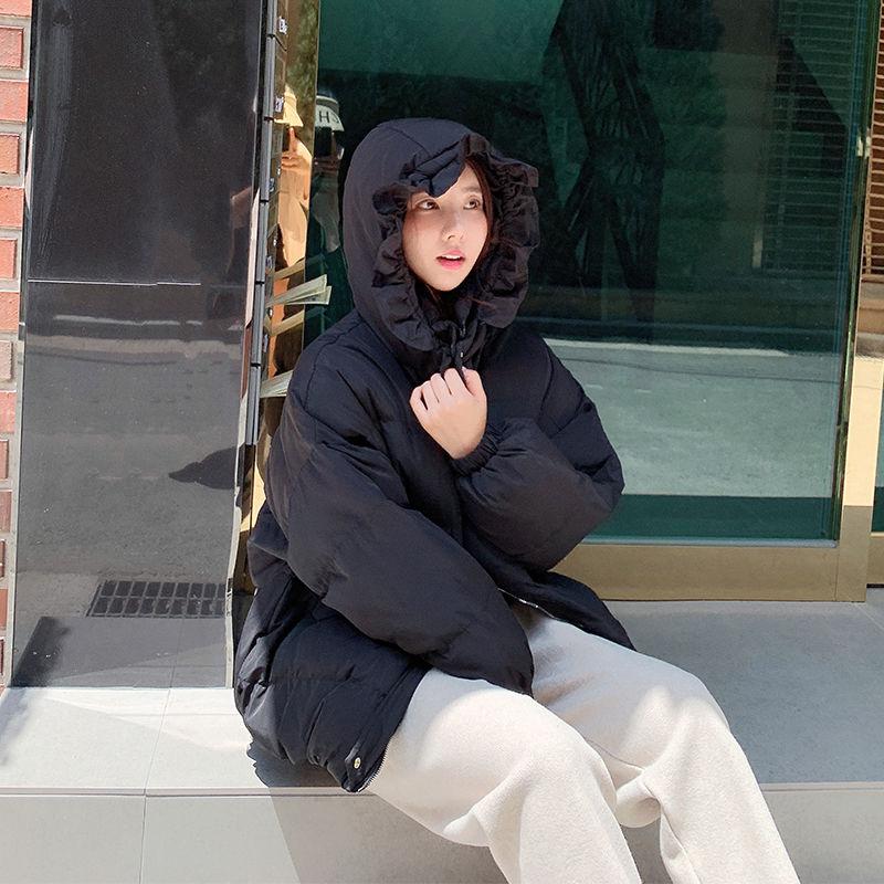 College Style Winter Thick Padded Jacket Women's Loose and Cute Student Cotton Jacket Is Sweet and Trendy