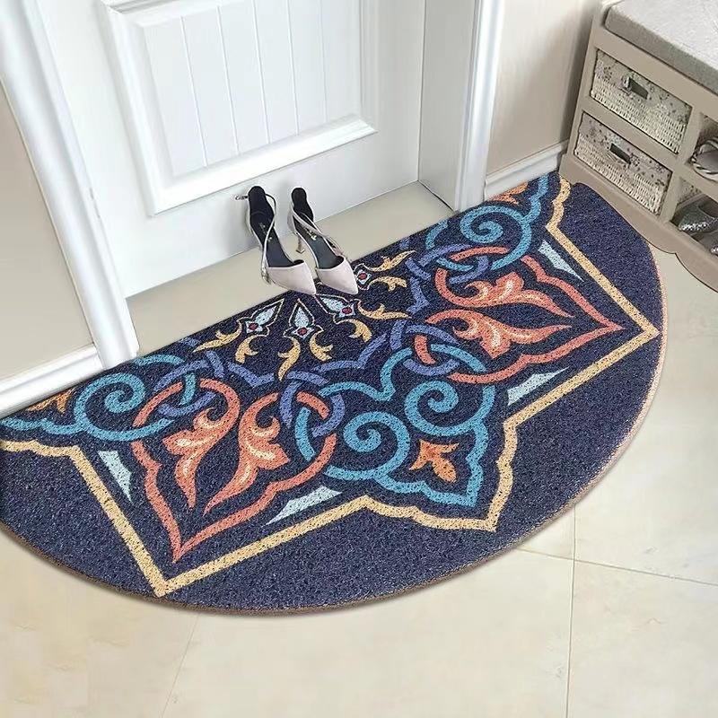 Semi-circular Carpet Floor Pad 40 * 80cm50 * 100cm Porch Door Pad Home Entrance Foot Pad Bathroom Pad Non-slip Water Wash