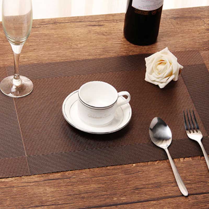 16pcs Washable Table Mats Non-slip Heat-insulation PVC Placemat for Dining Table Kitchen Accessories