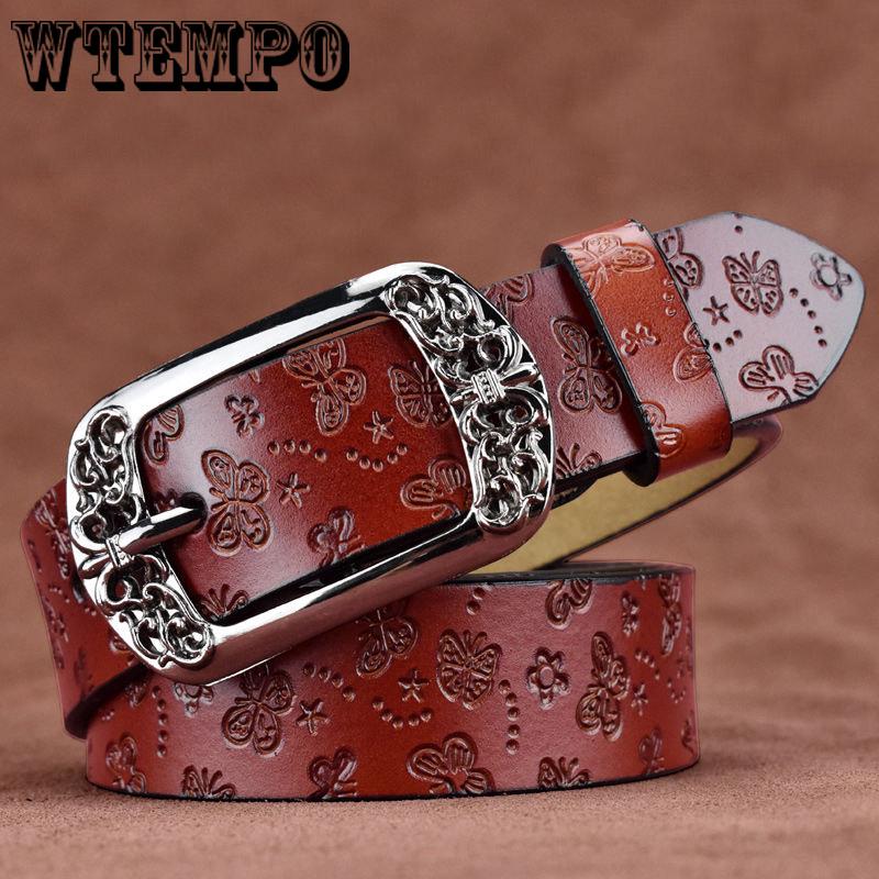 Round Metal Circle Belt Female PU Leather Waist Belts for Women Jeans Pants
