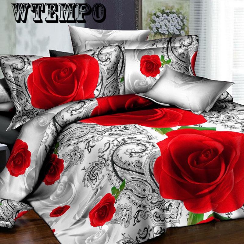 Four-piece 3D Printed Quilt Cover Simple Bedroom Bedding Soft Household Items Set
