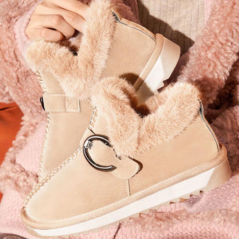 Ladies Snow Boots Thickening Fashion Winter Plus Velvet Student Cotton Shoes Women's Outer Wear Non-slip Warm Shoes