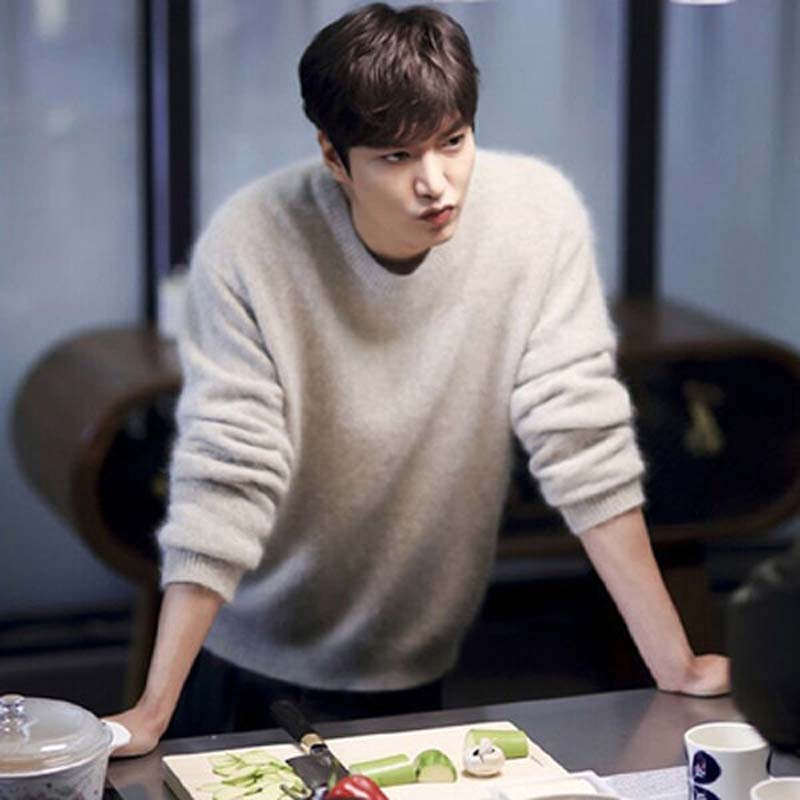 Winter Thickened Sweater Men's Round Neck pullover Large Size Men's Business Casual Sweater