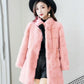 Faux Mink Jacket Women's Winter Temperament Mid-length Stand-up Collar Mink Coat Warm Soft Cotton Jacket Ladies Cotton Jacket