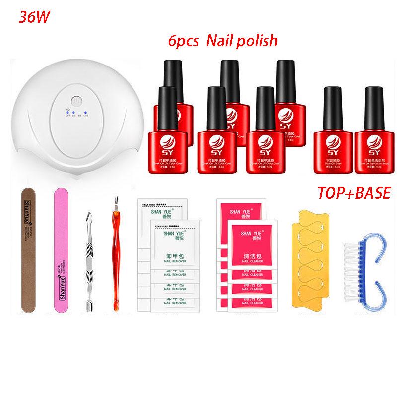 Nail art set 54W UV LED lamp nail Dryer Gel Nail Polish Set kit  Gel Varnish manicure tools kit