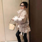 Simple Solid Color Winter Clothes Loose Down Women's Cotton-padded Coat with Large Fur Collar Thick Padded Jacket