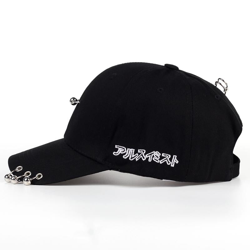 Mens Snapback Hats Solid Color Iron Ring Decor Cotton Hats Women Kpop Simple Baseball Caps 201