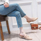 Summer Lazy Casual Fashion Thick Heel Sandals Girls Pointed Wedge Heels Outside Wear Beach Shoes