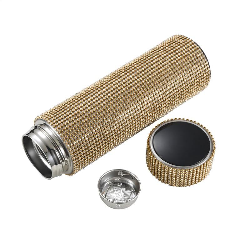 Creative Diamond Thermos Bottle Water Bottle Stainless Steel Smart Temperature Display Vacuum Flask Mug Gift for Men Women