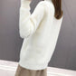 Half Turtleneck Solid Color Long Sleeve Pullover Sweater Mink Cashmere Sweater Thicken