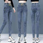 Stretch High Waist Jeans Harem Pants Women's Feet Pants Spring and Autumn Elastic Waist Casual Loose Slim Long Pants