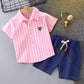 Children's Boys and Girls Summer Suits Fashionable Summer Baby Comfortable Western Style Short-sleeved Suit