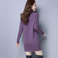 Women's Sweater Autumn and Winter 2021 New Fashion Mid-length Loose Korean Knitwear Half Turtleneck Sweater Skirt Top
