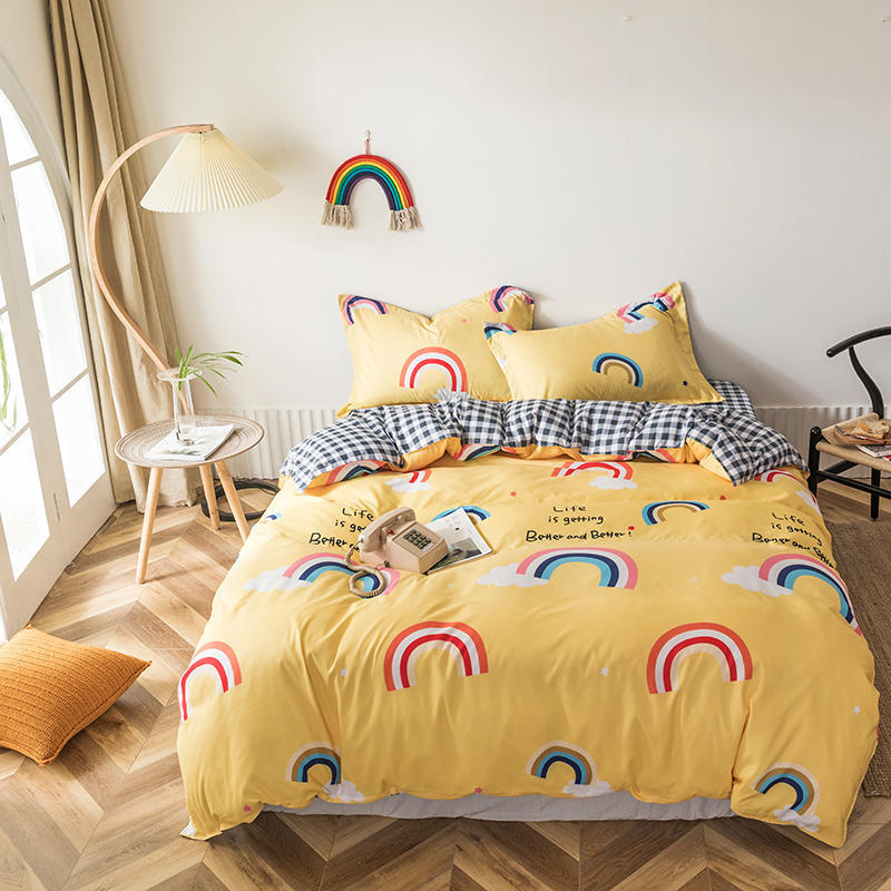 Printed Solid Bedding Sets Home Bedding Set 4-7pcs High Quality Lovely Pattern Four Seasons