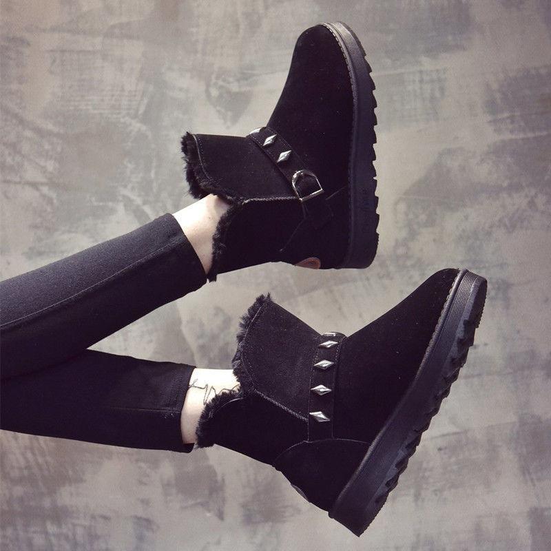 Children's Winter Korean Snow Boots Thick Cotton Shoes All-match Flat-bottomed Plus Fleece Ankle Boots