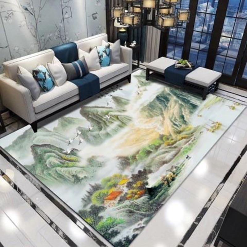 3D Flower Carpet for Parlor Living Room Area Rugs Skid Resistance Chinese Floor Rugs for Bedroom