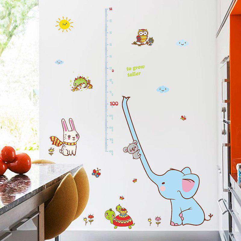 [Wall sticker] new design Long nose elephant height wall stickers for kids rooms children bedroom ho