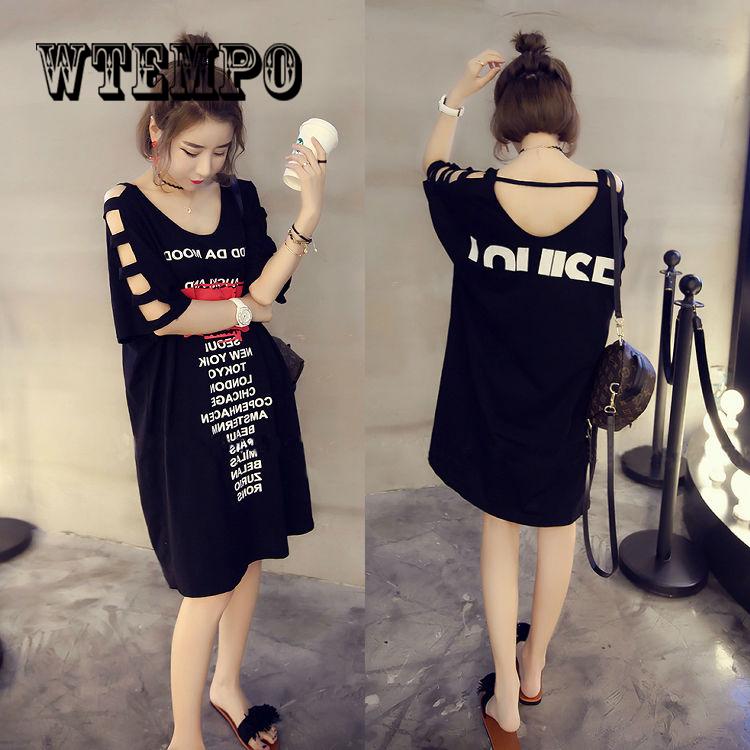 Summer T Shirt Dress Women Vintage Casual Sexy Bodycon Party Wrap  Boho Black Dresses Plus Size