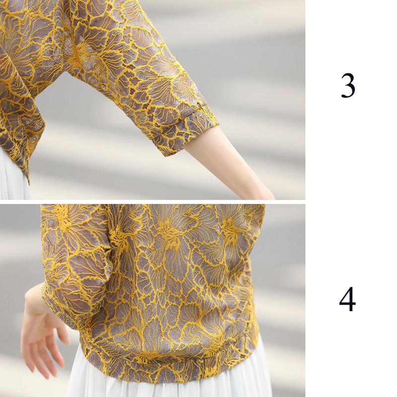 Summer Cardigan Flower Pattern Hollow Out Women Solid Color Thin Shawl Sun Protection